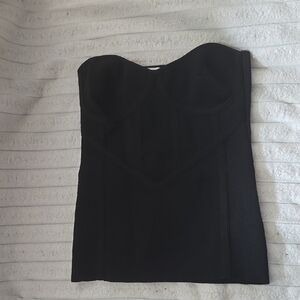 Elegant Black Corset Strapless Top